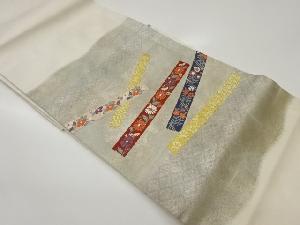 引箔短冊模様織出し名古屋帯